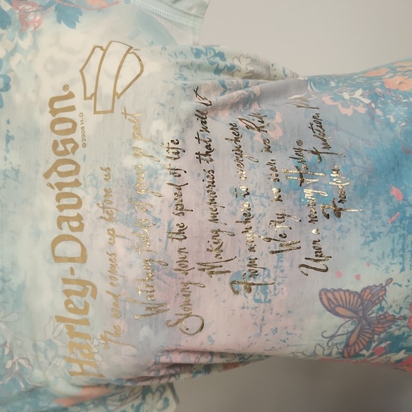 SALE! Spring Harley Davidson flowers and butterflies tshirt - Picture 2 of 6